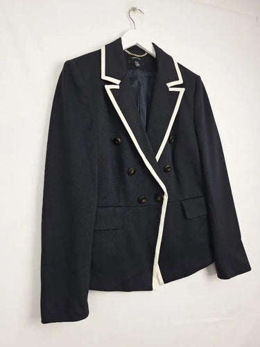 Karen Millen Timeless Textured Double Breasted Blazer Size 16 by SwapUp-Online Second Hand Store-Online Thrift Store