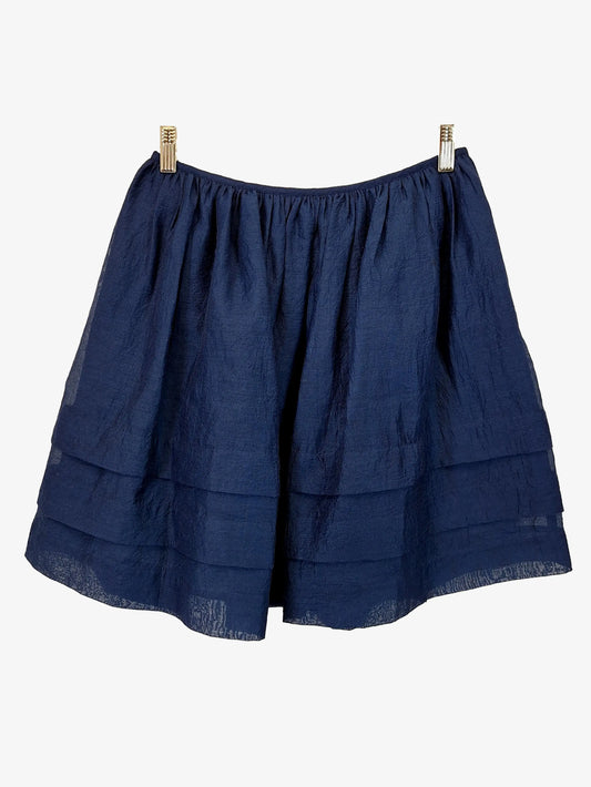 Karen Walker Navy Shimmering Gathered Mini Skirt Size 8 by SwapUp-Online Second Hand Store-Online Thrift Store