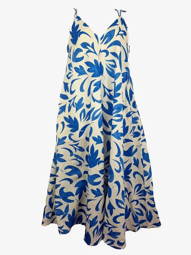Kinney Classy Flared Linen Dress Size M by SwapUp-Online Second Hand Store-Online Thrift Store