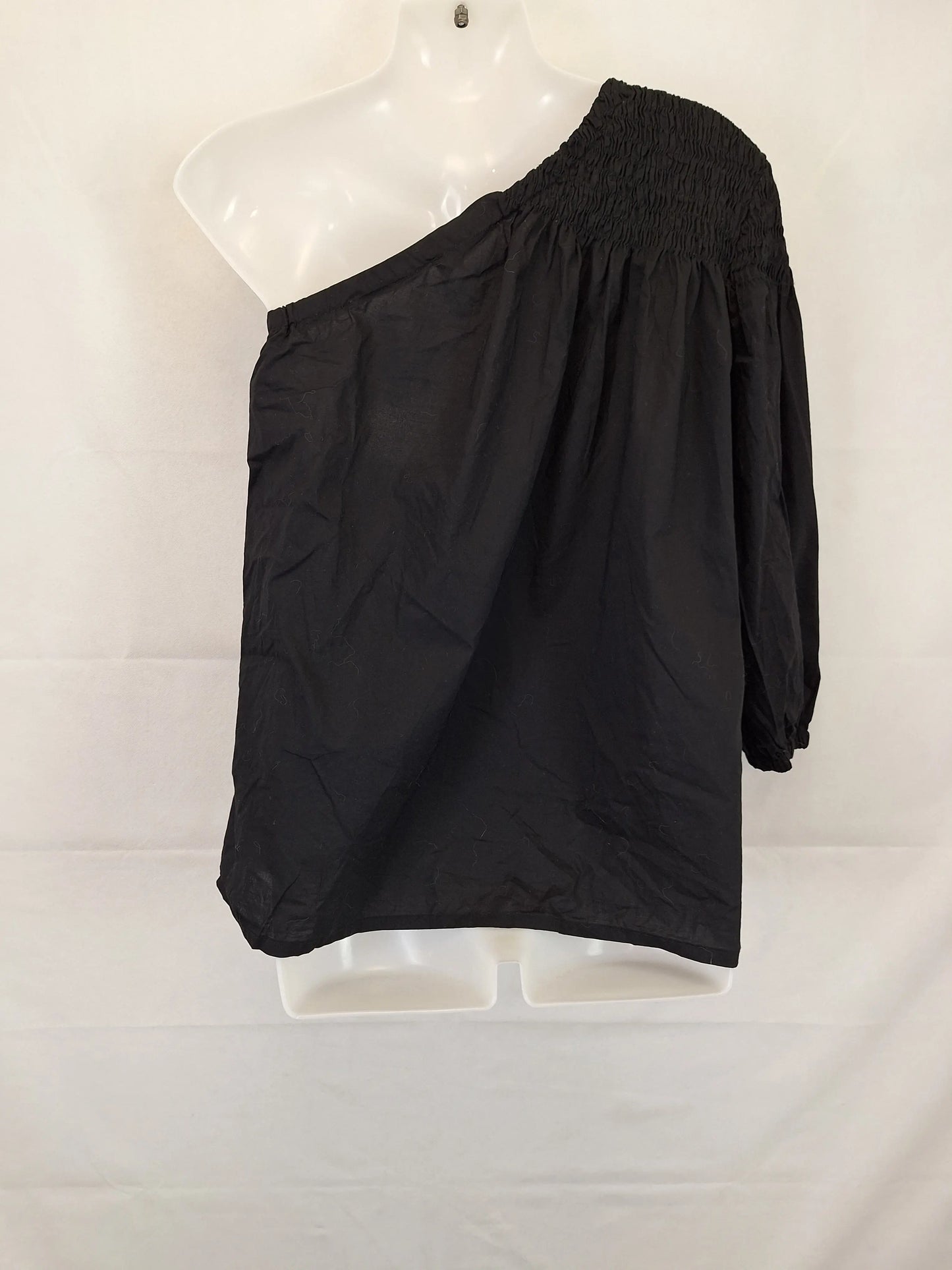 Kinney Shirred One Shoulder Stretch Top Size XS by SwapUp-Online Second Hand Store-Online Thrift Store