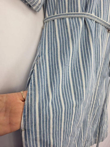 Kireina Structured Denim Stripe Dress Size S by SwapUp-Online Second Hand Store-Online Thrift Store