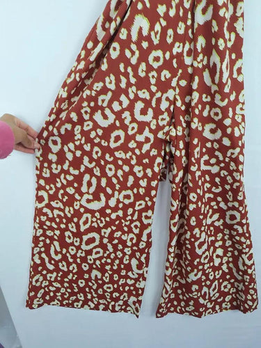 Kitri Cinnamon Cheetah Wrap Around Jumpsuit Size 6 by SwapUp-Online Second Hand Store-Online Thrift Store