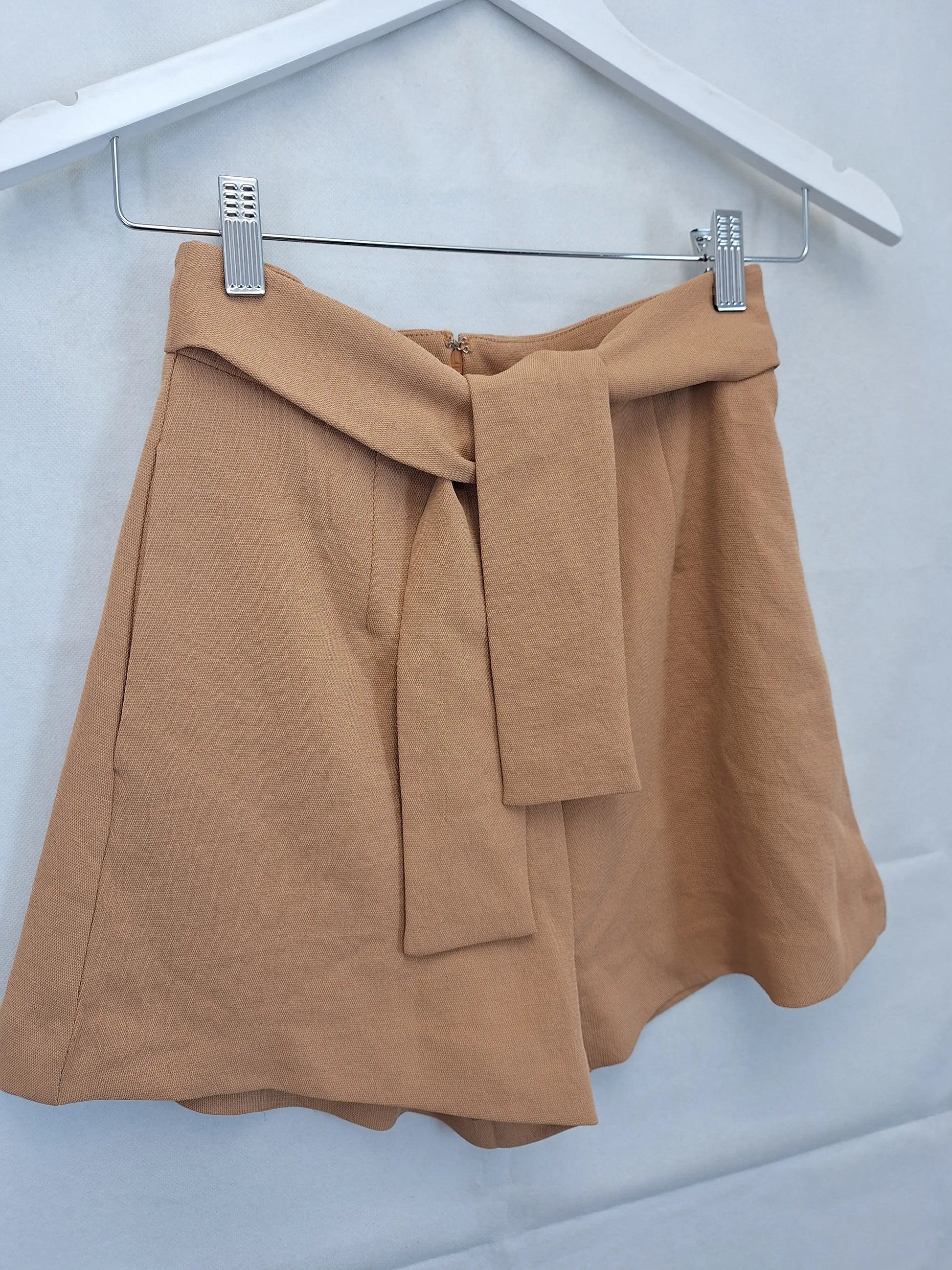 Kookai Camel Tailored Tie Front Shorts Size 8 by SwapUp-Online Second Hand Store-Online Thrift Store