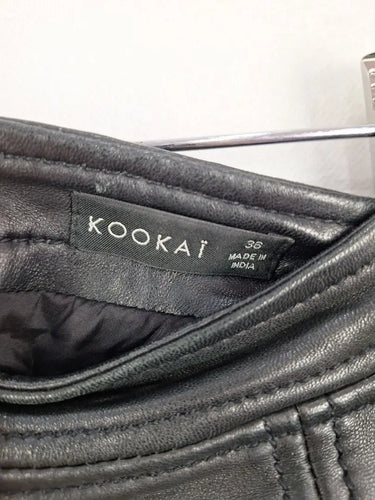 Kookai Leather Panelled Mini Skirt Size 8 by SwapUp-Online Second Hand Store-Online Thrift Store