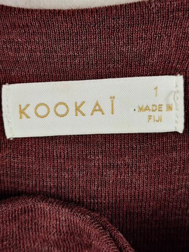 Kookai Maroon Column Wool Dress Size 6 by SwapUp-Online Second Hand Store-Online Thrift Store