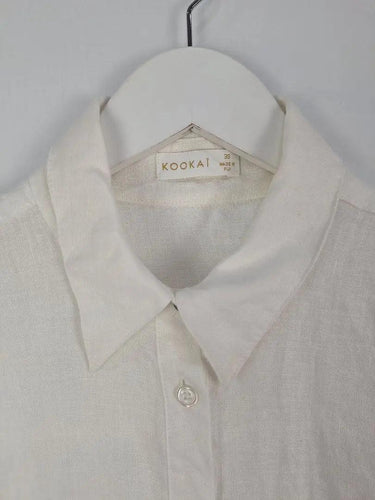 Kookai Staple Scooped Linen Shirt Size 8 by SwapUp-Online Second Hand Store-Online Thrift Store