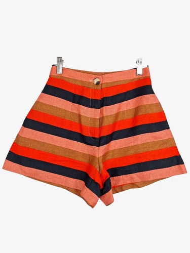 Kookai Striped Linen High-waisted Shorts Size 6 by SwapUp-Online Second Hand Store-Online Thrift Store