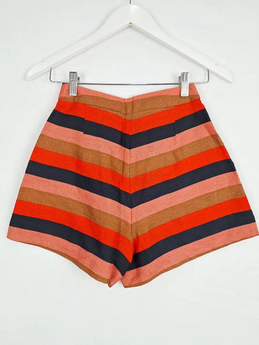 Kookai Striped Linen High-waisted Shorts Size 6 by SwapUp-Online Second Hand Store-Online Thrift Store