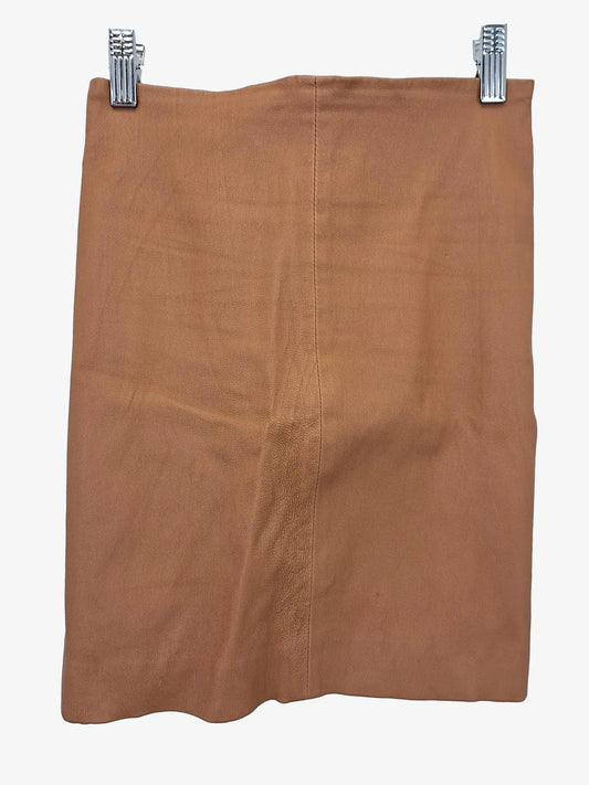 Kookai Tan Stretch Leather Pencil Mini Skirt Size 8 by SwapUp-Online Second Hand Store-Online Thrift Store