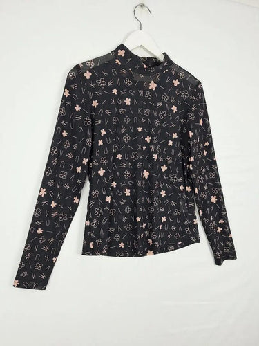 Kuwaii Mesh Graphic Longsleeve Top Size 10 by SwapUp-Online Second Hand Store-Online Thrift Store
