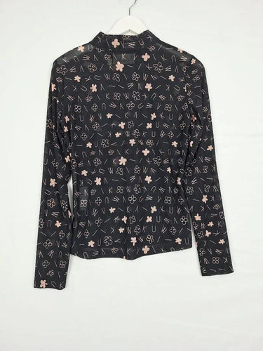 Kuwaii Mesh Graphic Longsleeve Top Size 10 by SwapUp-Online Second Hand Store-Online Thrift Store