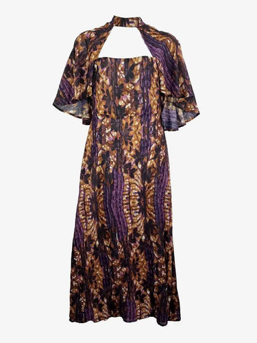 Laagam Abstract Purple Chest Cut Out Dress Size XL by SwapUp-Online Second Hand Store-Online Thrift Store