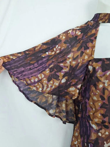 Laagam Abstract Purple Chest Cut Out Dress Size XL by SwapUp-Online Second Hand Store-Online Thrift Store