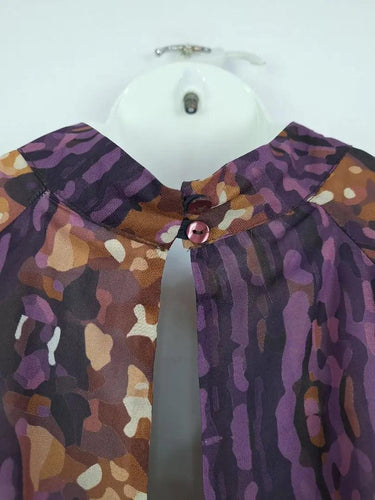 Laagam Abstract Purple Chest Cut Out Dress Size XL by SwapUp-Online Second Hand Store-Online Thrift Store