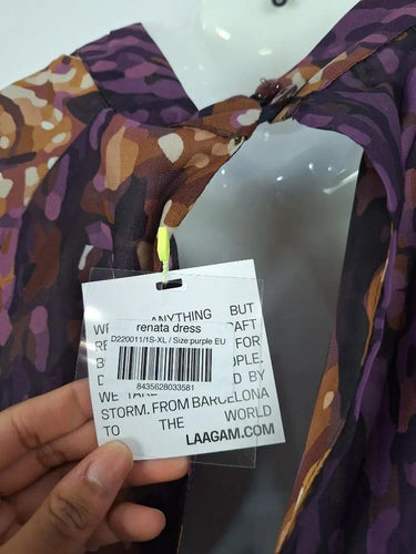 Laagam Abstract Purple Chest Cut Out Dress Size XL by SwapUp-Online Second Hand Store-Online Thrift Store