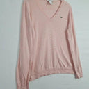 Lacoste Baby Pink Staple V-Neck Jumper Size L by SwapUp-Online Second Hand Store-Online Thrift Store