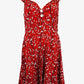 Lady Vintage Retro Inspired Crimson Floral Midi Dress Size 16 by SwapUp-Online Second Hand Store-Online Thrift Store