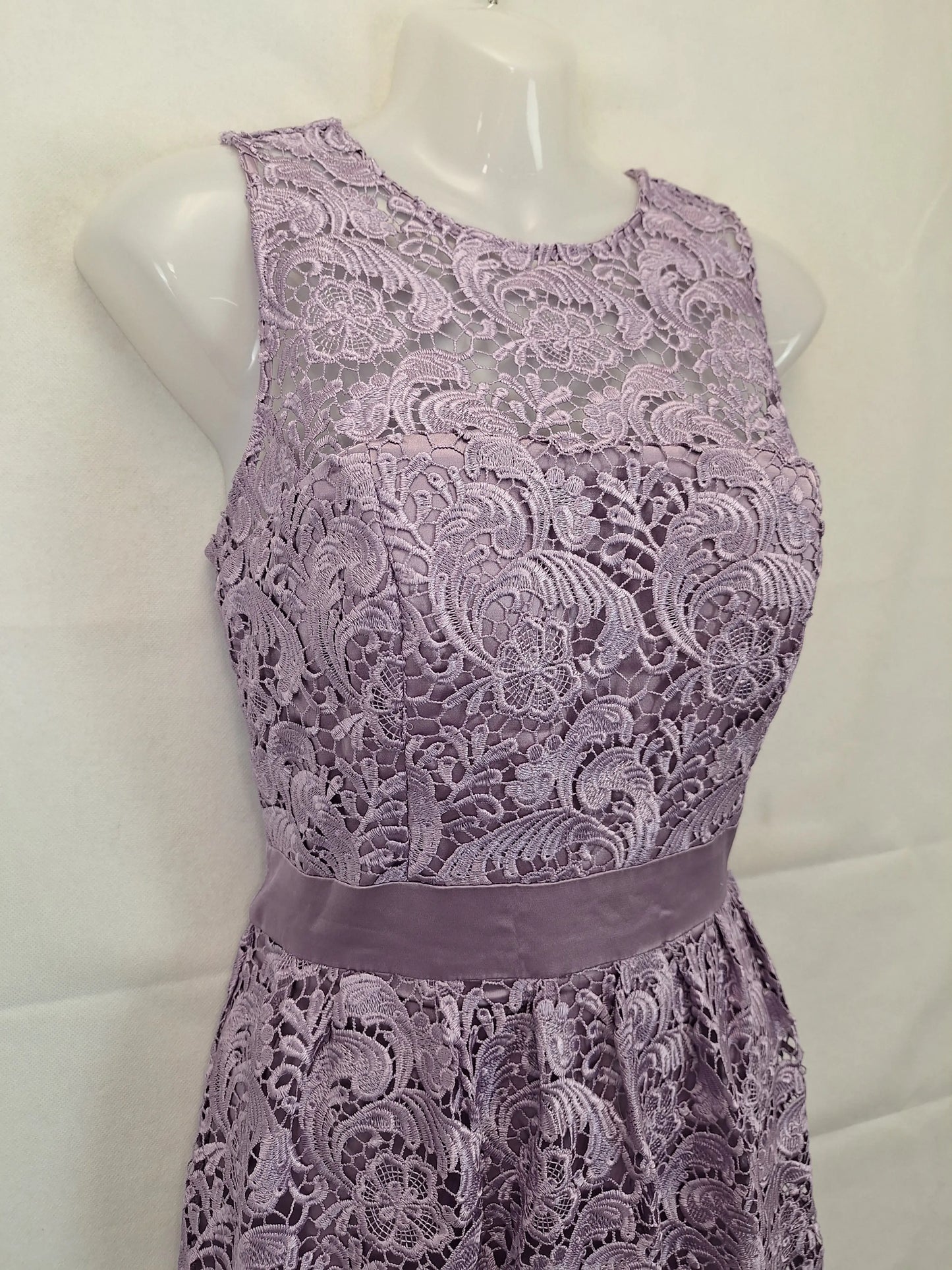 Langhem Lilac Lace Cocktail Midi Dress Size 12 by SwapUp-Online Second Hand Store-Online Thrift Store