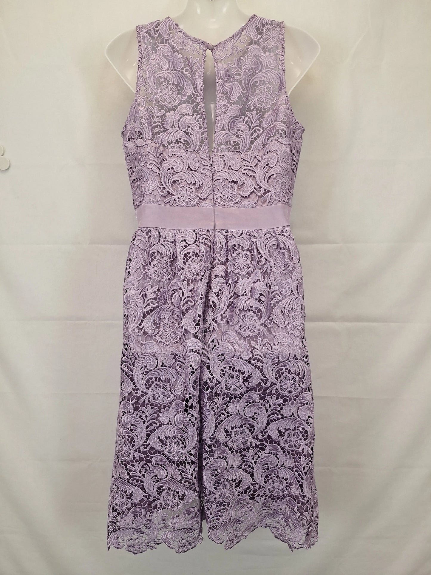 Langhem Lilac Lace Cocktail Midi Dress Size 12 by SwapUp-Online Second Hand Store-Online Thrift Store
