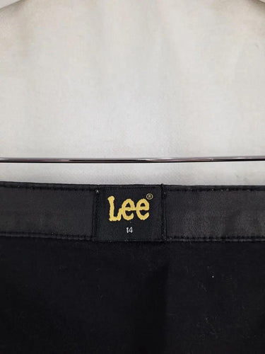Second-Hand - Lee Black Waxed Mini Skirt Size 14 - SwapUp