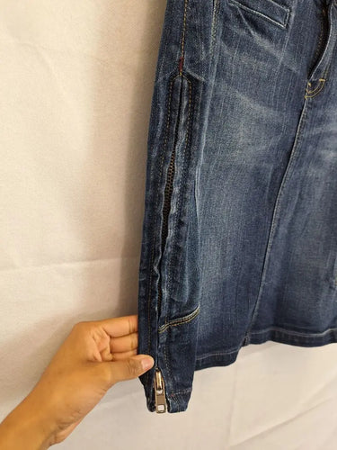 Lee Y2K Zip Slit Denim Midi Skirt Size 10 by SwapUp-Online Second Hand Store-Online Thrift Store