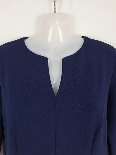 Leina Broughton Navy Blue V Neck Dress Size 12 by SwapUp-Online Second Hand Store-Online Thrift Store