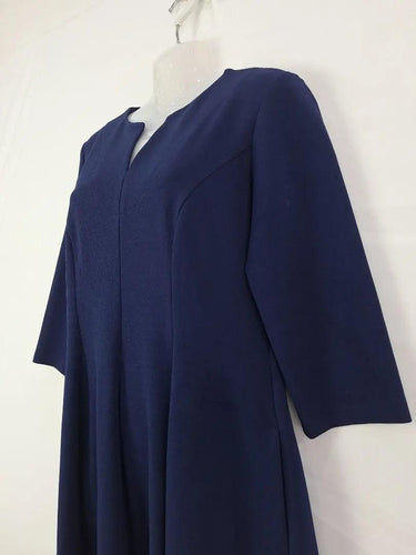 Leina Broughton Navy Blue V Neck Dress Size 12 by SwapUp-Online Second Hand Store-Online Thrift Store