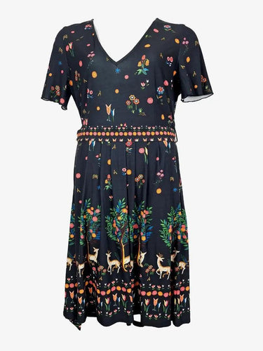 Leona Edmiston Flared Enchanted Forest Dress Size 14 by SwapUp-Online Second Hand Store-Online Thrift Store