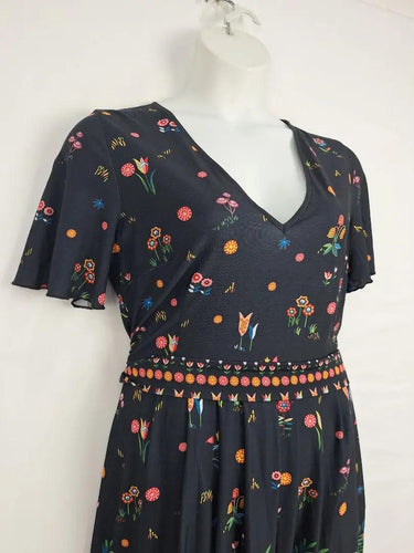 Leona Edmiston Flared Enchanted Forest Dress Size 14 by SwapUp-Online Second Hand Store-Online Thrift Store