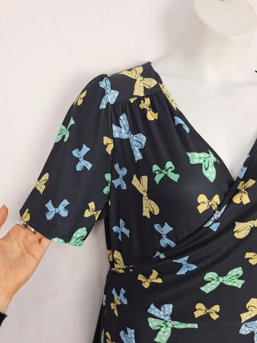 Leona Edmiston Funky Bow Tie Wrap Dress Size 20 by SwapUp-Online Second Hand Store-Online Thrift Store