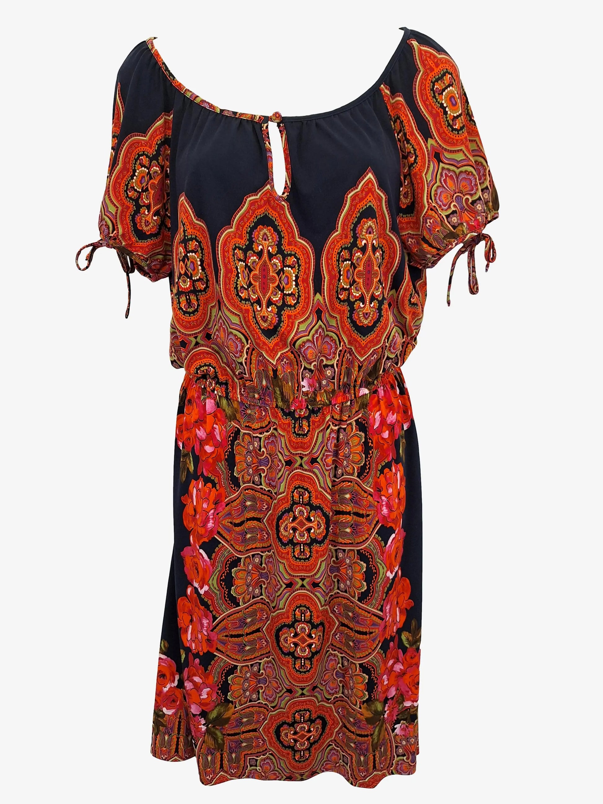 Leona Edmiston Navy Boho Midi Dress Size 10 by SwapUp-Online Second Hand Store-Online Thrift Store