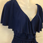 Leona Edmiston Navy Frilled Elegant Midi Dress Size XS by SwapUp-Online Second Hand Store-Online Thrift Store