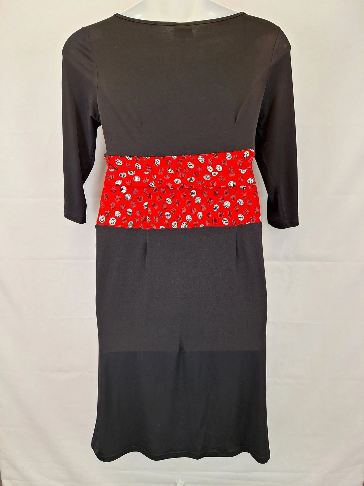 Leona Edmiston Stretch Contrast Waist Midi Dress Size 14 by SwapUp-Online Second Hand Store-Online Thrift Store