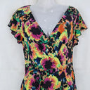 Leona Edmiston Stretch Wrap Style Neon Mini Dress Size 10 by SwapUp-Online Second Hand Store-Online Thrift Store