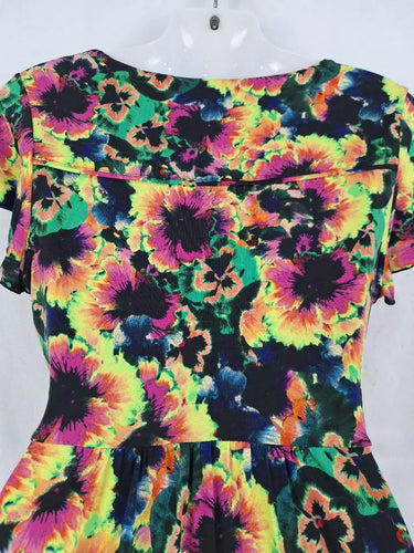 Leona Edmiston Stretch Wrap Style Neon Mini Dress Size 10 by SwapUp-Online Second Hand Store-Online Thrift Store