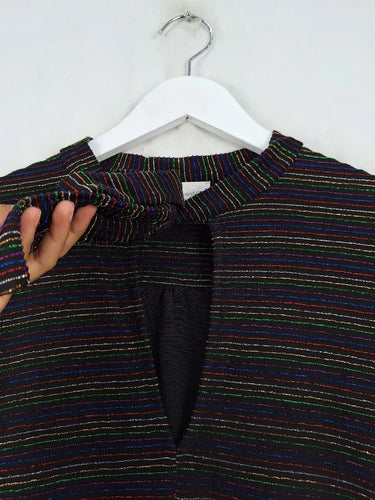 Leonard St Rainbow Shimmer Puff Sleeve Top Size 12 by SwapUp-Online Second Hand Store-Online Thrift Store