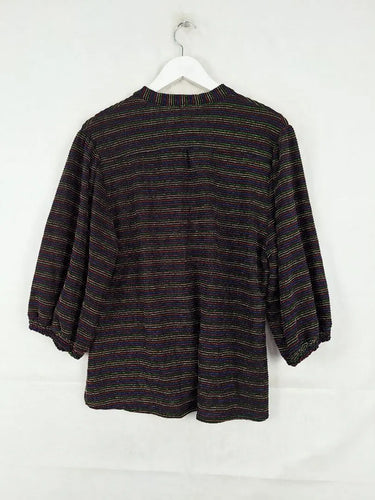 Leonard St Rainbow Shimmer Puff Sleeve Top Size 12 by SwapUp-Online Second Hand Store-Online Thrift Store