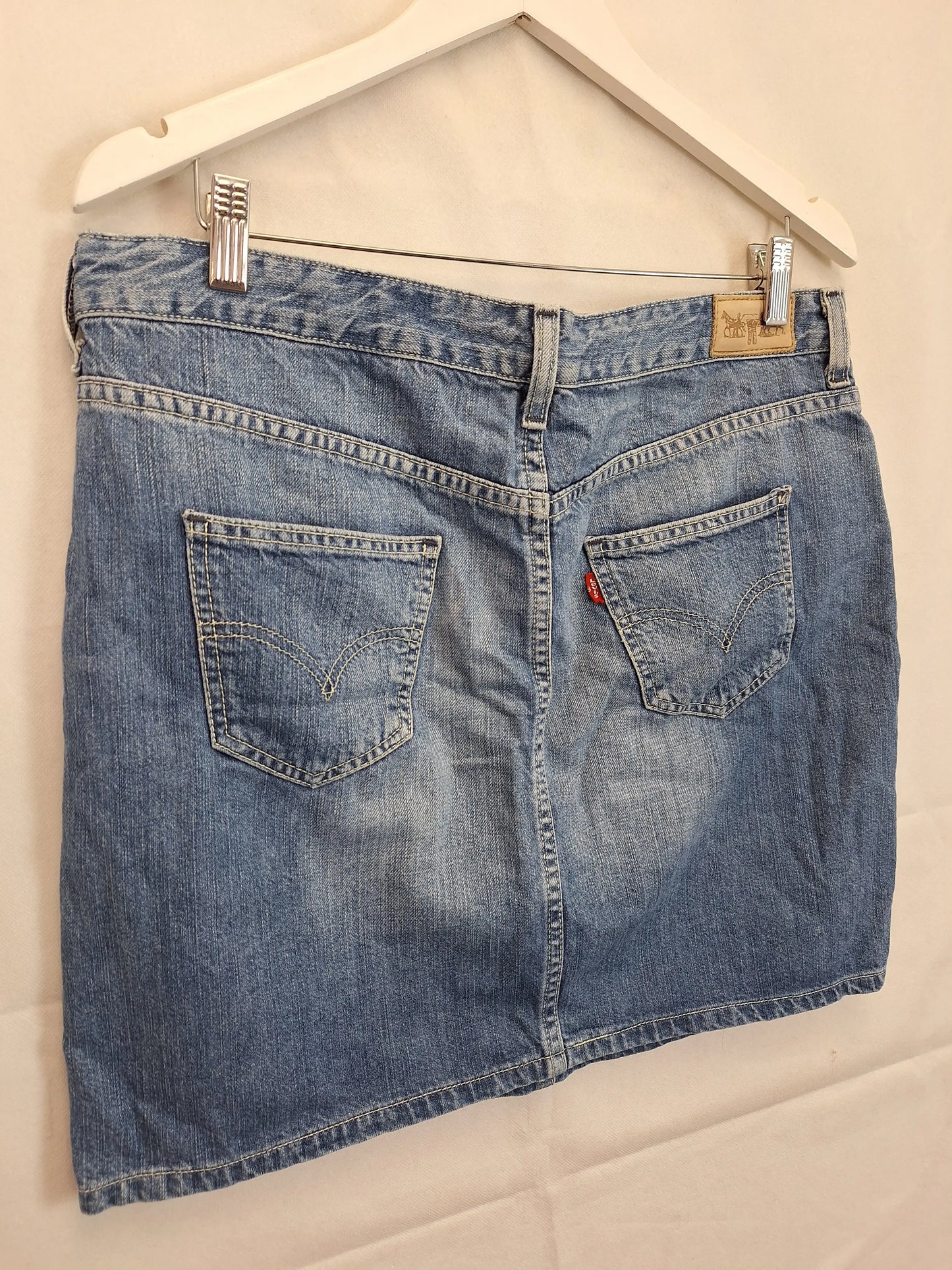 Levi's Mid Blue Denim Mini Skirt Size 12 by SwapUp-Online Second Hand Store-Online Thrift Store