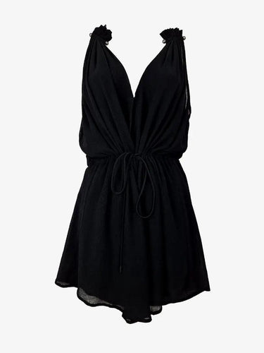 Life With Bird Textured Drawstring Dual Layer Playsuit Size S by SwapUp-Online Second Hand Store-Online Thrift Store