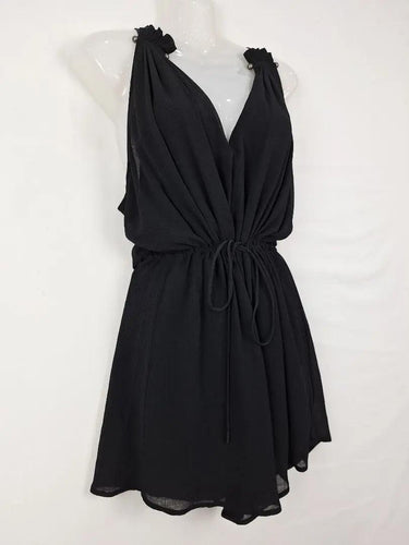Life With Bird Textured Drawstring Dual Layer Playsuit Size S by SwapUp-Online Second Hand Store-Online Thrift Store