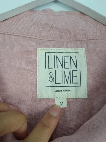 Linen & Lime Dusty Rose Boxy Linen Shirt Size M by SwapUp-Online Second Hand Store-Online Thrift Store