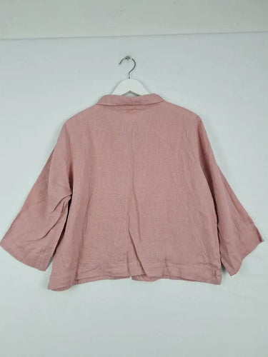 Linen & Lime Dusty Rose Boxy Linen Shirt Size M by SwapUp-Online Second Hand Store-Online Thrift Store