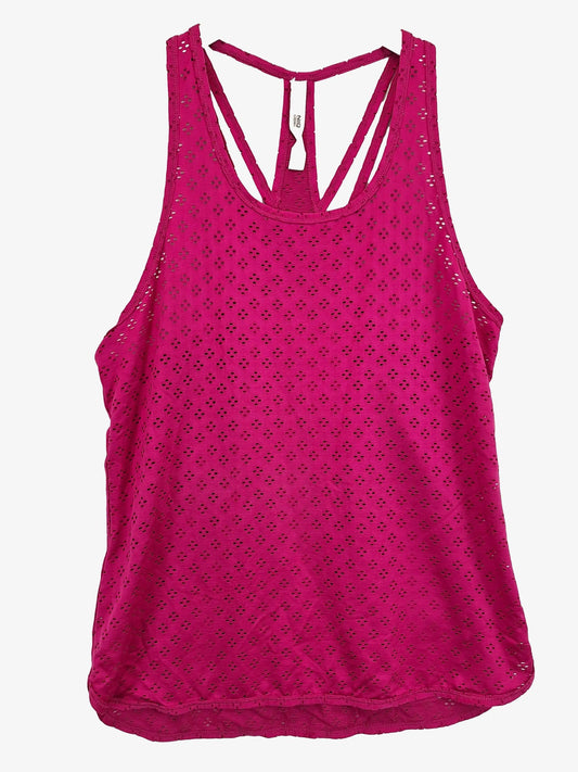 Lorna Jane Stylish Sheer Fuschia Active Top Size L by SwapUp-Online Second Hand Store-Online Thrift Store