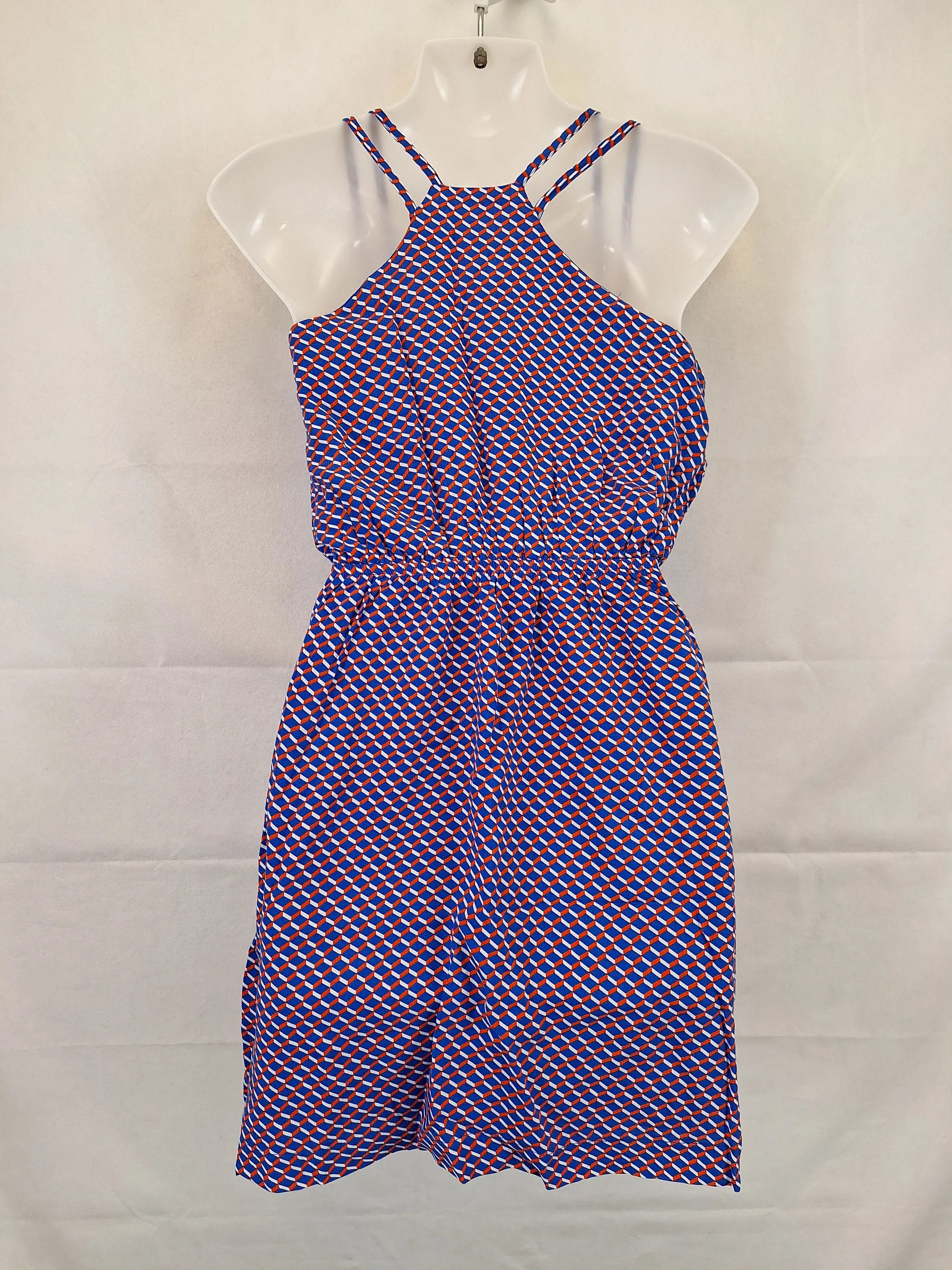 Louche Summer Geometric Double Strap Mini Dress Size 8 SwapUp