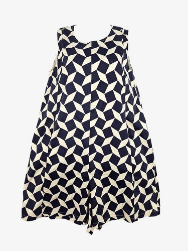 M A Dainty Navy Funky Geometric Playsuit Size 10 by SwapUp-Online Second Hand Store-Online Thrift Store