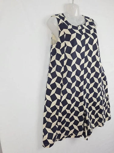 M A Dainty Navy Funky Geometric Playsuit Size 10 by SwapUp-Online Second Hand Store-Online Thrift Store