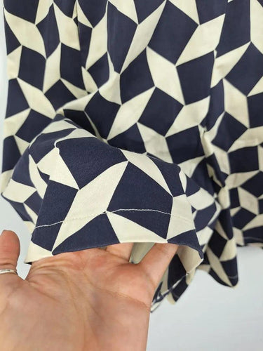 M A Dainty Navy Funky Geometric Playsuit Size 10 by SwapUp-Online Second Hand Store-Online Thrift Store