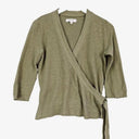 M&S Collection Khaki Ribbed Knit Wrap Top Size 8 by SwapUp-Online Second Hand Store-Online Thrift Store