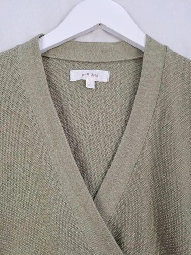 M&S Collection Khaki Ribbed Knit Wrap Top Size 8 by SwapUp-Online Second Hand Store-Online Thrift Store