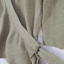 M&S Collection Khaki Ribbed Knit Wrap Top Size 8 by SwapUp-Online Second Hand Store-Online Thrift Store